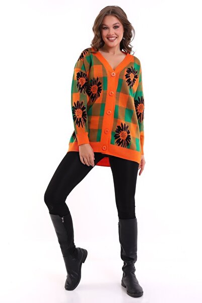 Hilmod Kadın Çiçek Desenli Triko Hırka