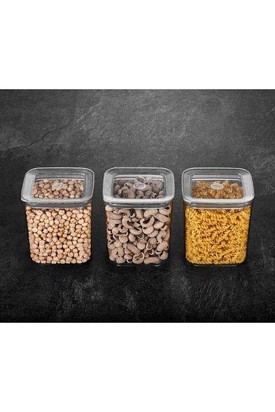 VİP AHMET 3 pcs 900 MlMica Vacuum Storage Food Container with Lid (13*10 Cm)