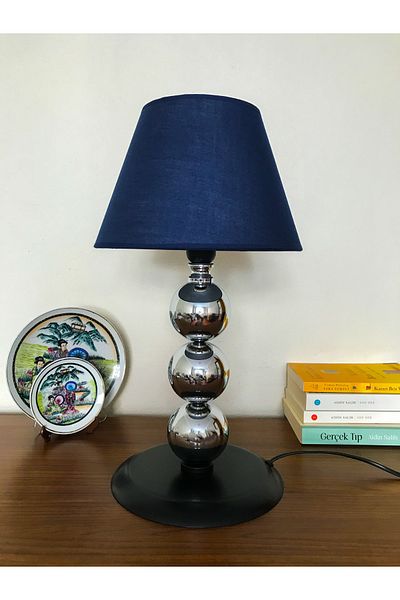 asellus Munis Series 3 Ball Exclusive Silver Chrome Plated Lampshade Table Lamp, Decoration, Fabric Head
