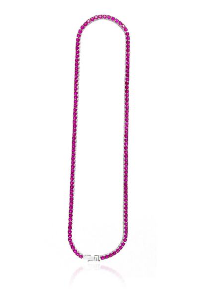 Midyat Nurtaş Gümüş Su Yolu Model Yakut Taşlı Kadın Gümüş Kolye 201021258