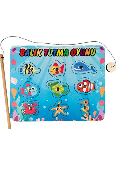 artı dekor Eğitici Mıknatıslı Ahşap Mdf Balık Tutma Oyunu Çocuk Puzzle Yapboz 4