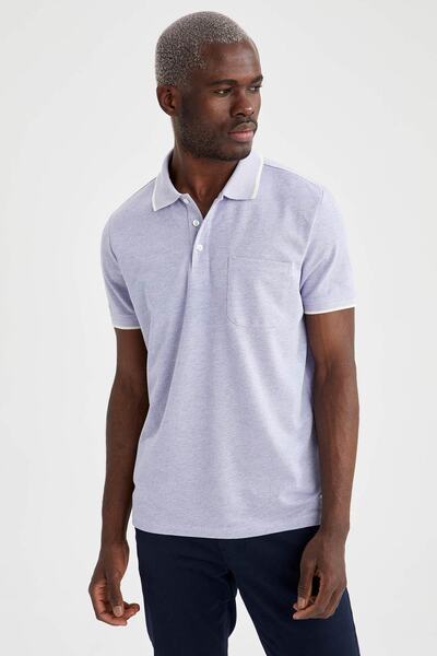 DeFacto Tricou cu mânecă scurtă, cu decolteu polo, de formă regulată