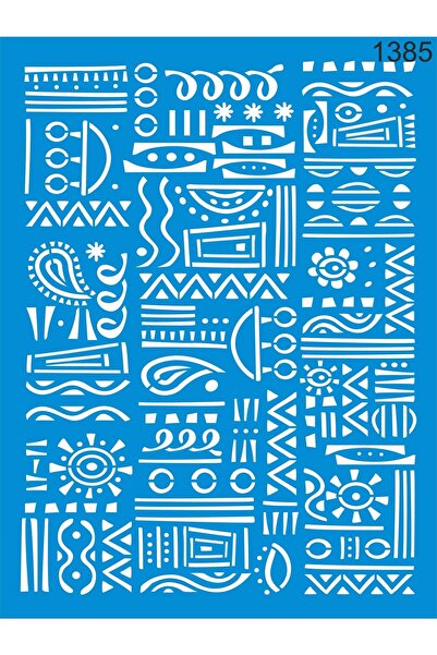 StencilSepeti Otantik Kilim Deseni - Stencil Boyama Şablonu 30x40cm