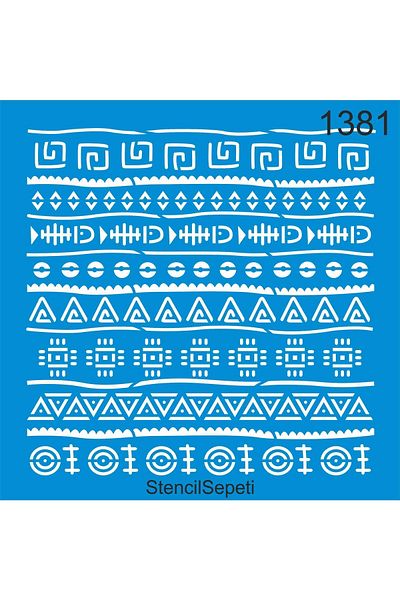 StencilSepeti Authentic Kilim Pattern - Stencil Painting Template - No Refund - 100x100cm