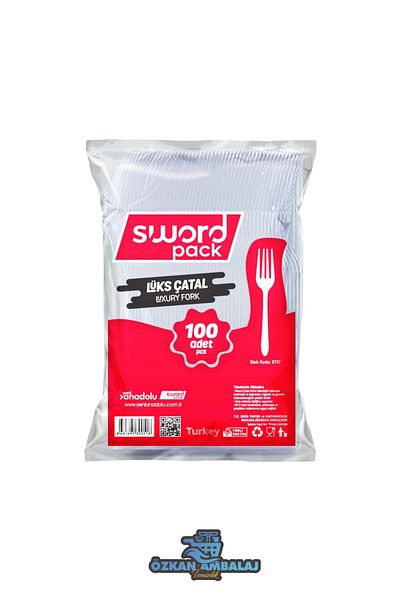 Özkan Ambalaj Temizlik 100 Pieces 1 Pack Luxury Plastic Dinner Fork Disposable Fork