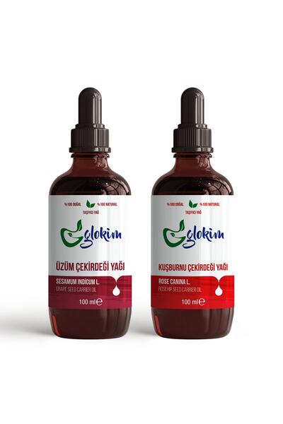Kuşburnu Çekirdeği Yağı 100 Ml - Üzüm Çekirdeği Yağı 100 Ml Cilt Bakım Seti