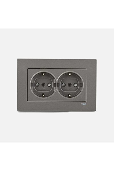 VİKO Novella Anthracite 2-Pack Grounded Socket