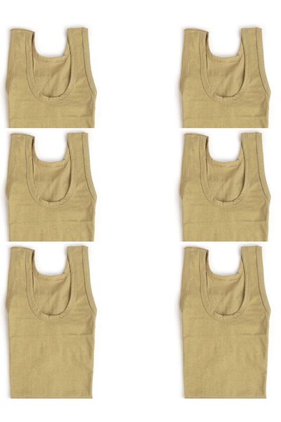 KORDAK Military Material Undershirt - Army Green Undershirt, First Laundry - Pack of 6 - 6 Undershirts - Large