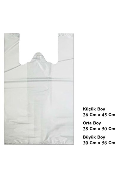 Genel Markalar Beyaz Baskısız Atlet Poşet Orta Boy Poşet Payı 1 Kg Poşet Manav Market