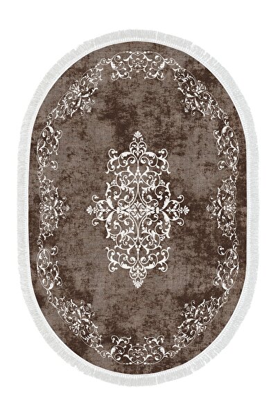 Alanur Home Djt Yıkanabilir Kaymaz Taban Oval 3 Lü Yatak Odası Takımı 616 Klasik Kahve