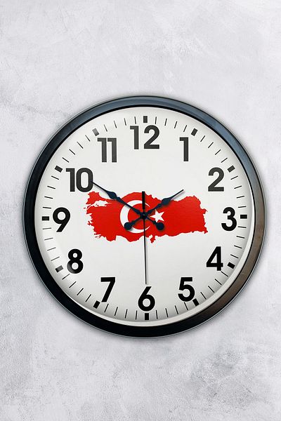 Kasva Concept Ρολόι τοίχου Χάρτης Τουρκίας 40 εκ. Μαύρο Μεταλλικό