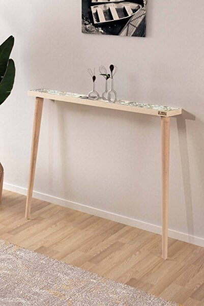 bluecape Bavyera 102x12cm Doğal Ağaç Tek Sıra Traverten Taşlı Dresuar
