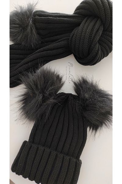 Miccolatte Set beanie eșarfă pentru bebeluși și copii (1-4 ani)