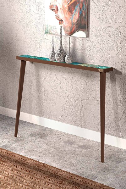 bluecape Valensiya 102x12cm Doğal Ağaç Tek Sıra Traverten Taşlı Dresuar