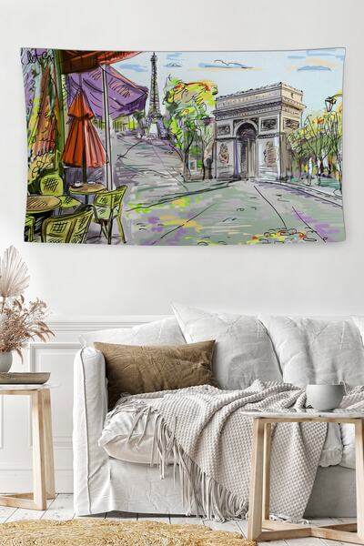 Generic Brand Husă decorativă de perete lavabilă Paris, rezistentă la pete, B...
