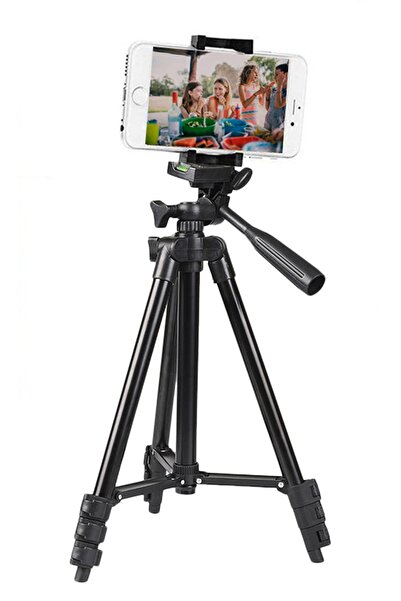 NOYİSKA Profesyonel Fotoğraf Video Çekimi Için Uygun Alüminyum Siyah Tripod Telefon Tutucu Ayaklı Tripot