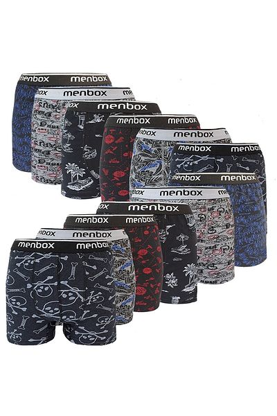 MENBOX Pachet de 12 boxeri pentru bărbați clasici cu model Lycra