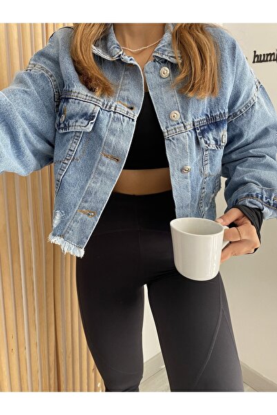 Ekim Store Crop Denim Ceket