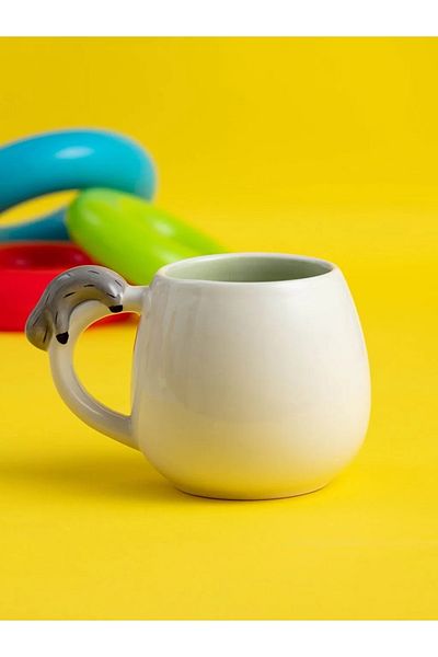 LC Waikiki Ceramic Mug with Raccoon Figure
