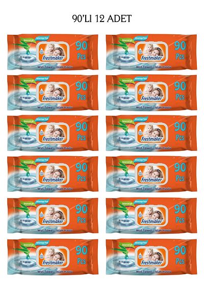 Freshmaker 90's Baby Wet Wipes - 12 Pack