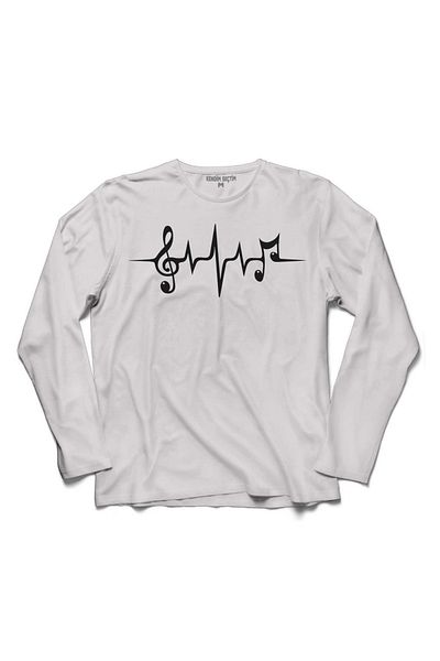 Kendim Seçtim Tricou cu mânecă lungă I Love Music G Key Heart Rhythm Rhythm