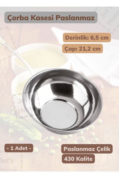 Jet's Home Steel Soup Bowl 21.2 Cm Stainless Steel Bowl