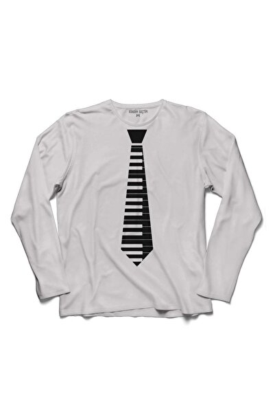 Kendim Seçtim Kravat Piyano Pıano Tıe Suıt Up Uzun Kollu Tişört