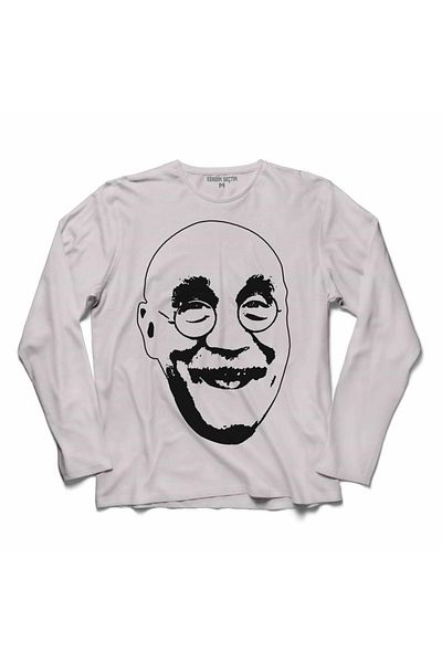 Kendim Seçtim Ανδρικό λευκό μακρυμάνικο μπλουζάκι Alf Garnett