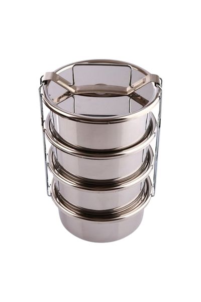 Jet's Home Sefer Bowl 4-Piece Food Carrying Container Stainless Steel No 2 / 14*7 Cm / 1 Lt