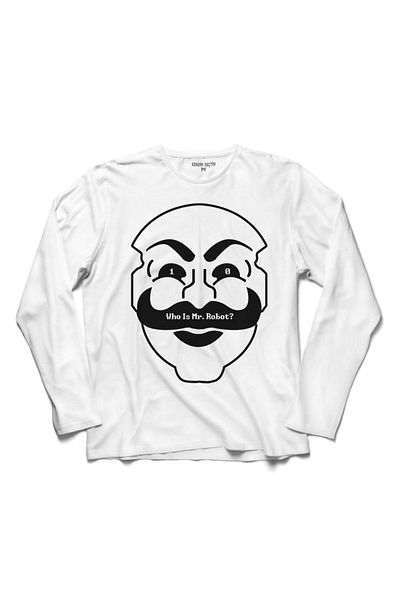 Kendim Seçtim Tricou cu mânecă lungă Mr. Mr Robot Who Is I Robot