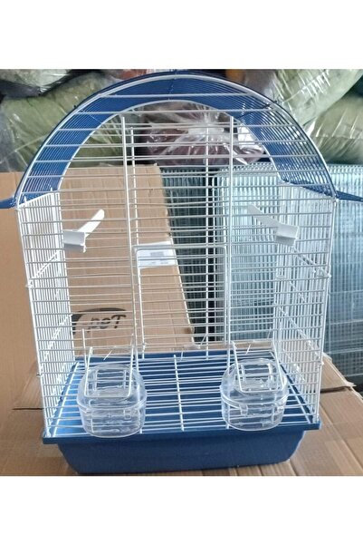 Mypet Muhabbet Kuşları Için 300 Seri Kafes Yuvarlak Çatı Mavi Renk