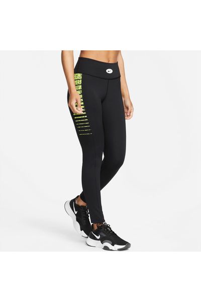 Nike Pro Dri-fit Mid Rise Graphic 7/8 Training Women's Tights - Trendyol