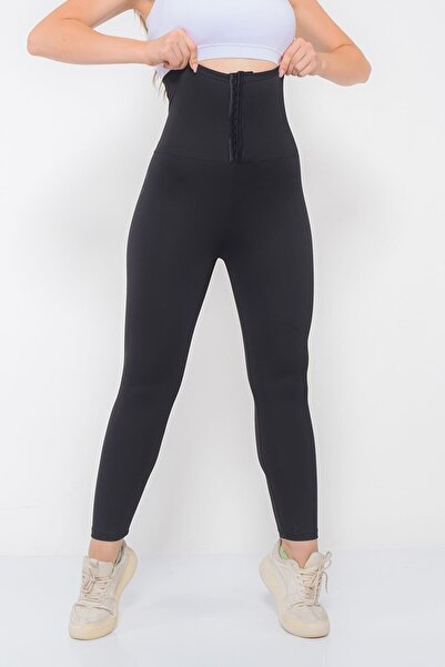 SAUNA SUIT Extra High Waist Black Tights with Agraffiti, Maximum Sweating, Helping to Lose Weight