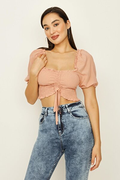 Select Moda Γυναικεία μπλούζα με μπαλόνι με μανίκια Yavruağzı Gipeli