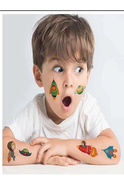 Bluoksweet Korsan Temalı 10 Yaprak Çocuk Geçici Dövme