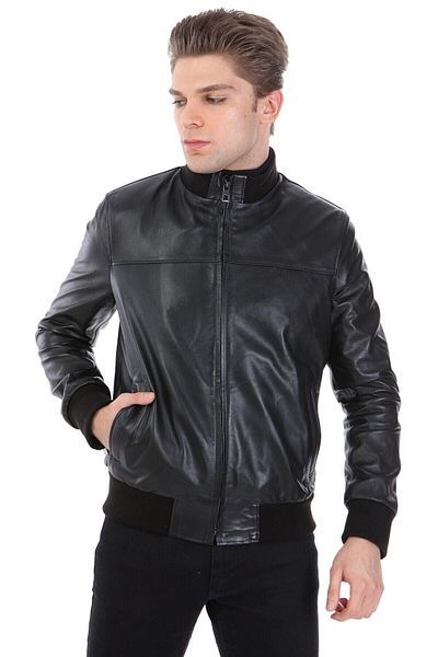 Derimont's Genuine Leather Men's Black Jacket