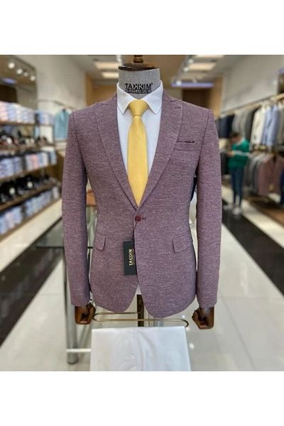 TAKKIM Ανδρικό μονό μπουφάν Güncüoğlu με ένα κουμπί Slim Fit