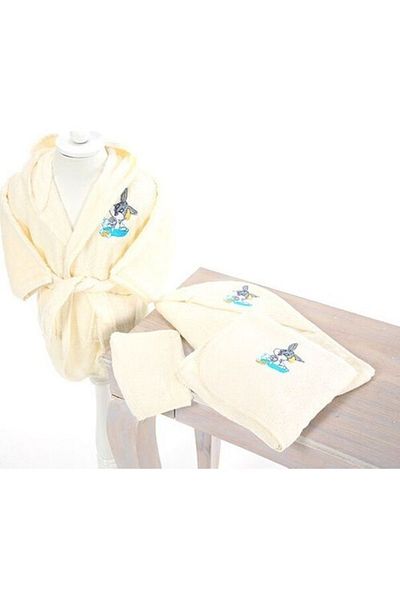 Özdilek Bachelor Embroidered Bamboo Doll Set Bugs Bunny Cream