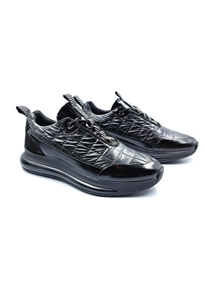 MARCOMEN Hakiki Deri Ve Tekstil Erkek Siyah Şık Spor Ayakkabı