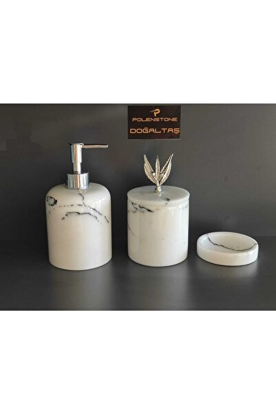 Polen Stone Dozator de săpun lichid Leylak Mermer, pentru machiaj, bumbac buc...