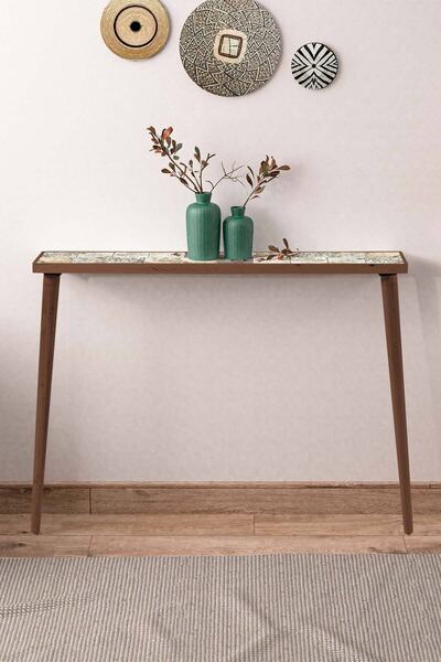 bluecape Bavyera 22x102cm Doğal Ağaç Çift Sıra Traverten Taşlı Dresuar