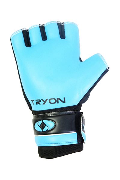 TRYON Fingerless Blue Futsal Gloves - Boneless Goalkeeper