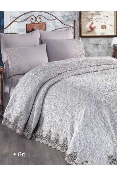 GOLDEN HOME Güpürlü Battaniye-gri