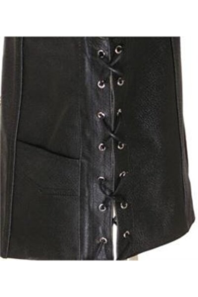 Derimont's Hakiki Deri Siyah Cooper Düğmeli Erkek Deri Yelek