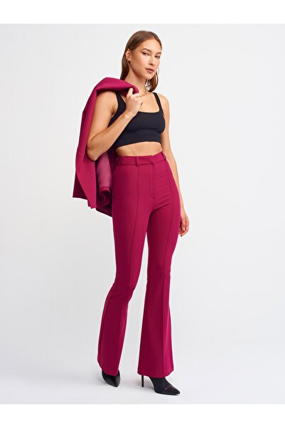 Dilvin 7962 Ispanyol Paça Pantolon-magenta