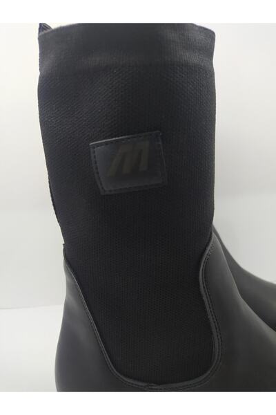 M.P. Mp 222-2746zn Siyan Bilekten Lastikli Kalın Taban Kadın Bot