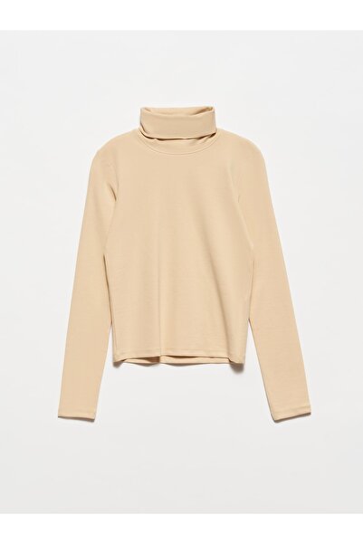 Dilvin 50167 Μπεζ μπλούζα με ζιβάγκο