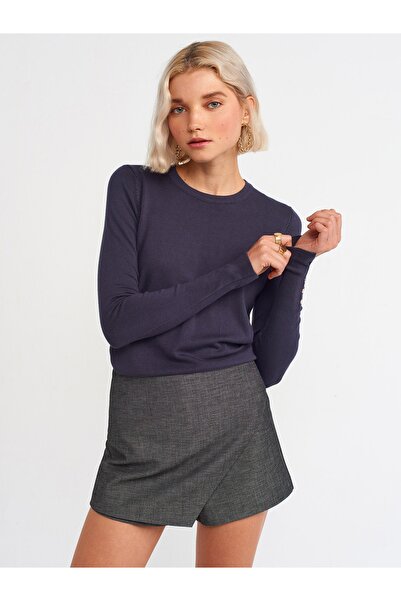 Dilvin 1267 Pulover cu decolteu cu mânecă mijlocie - afumat