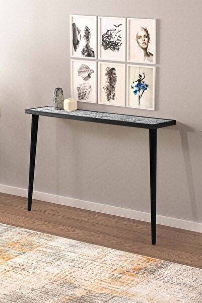 bluecape Esperanza 122x20cm Doğal Masif Ayaklı Siyah Dresuar