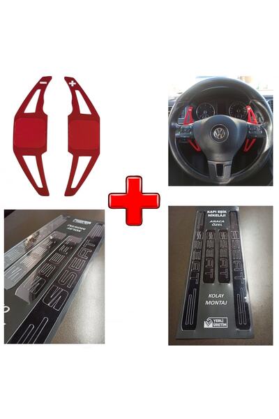 Aksefuar Lazer Seat Leon Uyumlu Kapı Eşiği Ve F1 Kulakçık Vites Kolu